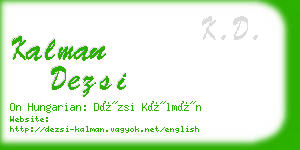 kalman dezsi business card